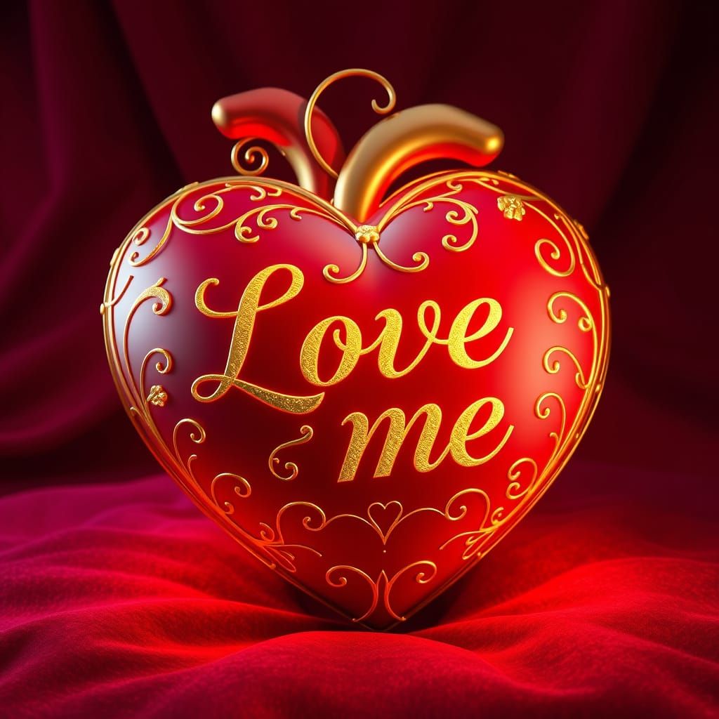 Luxurious Conversation Heart in Art Nouveau Style