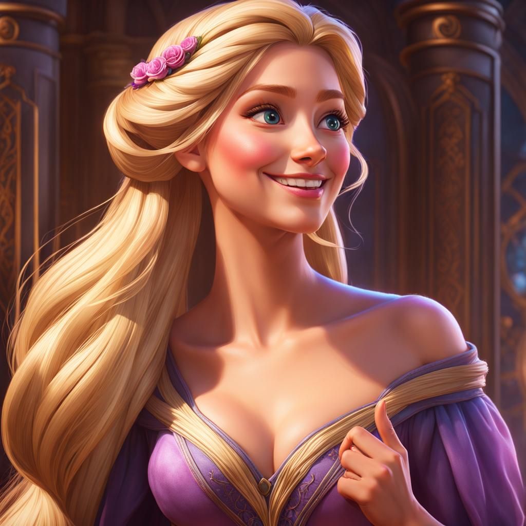 Rapunzel Portrait with a Twist in Art Nouveau Style