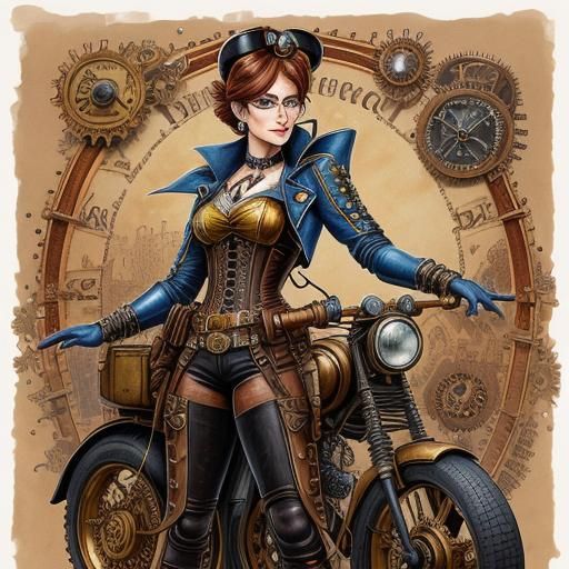 Steampunk Ladybug Pilot with Mechanical Flowers
