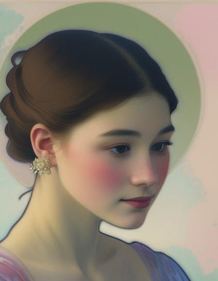 Gentle Elegance in 2D Illustration