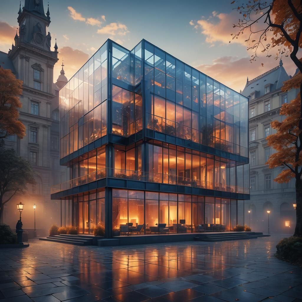 Futuristic Glass Mansion in Prague: Fantasy Architecture