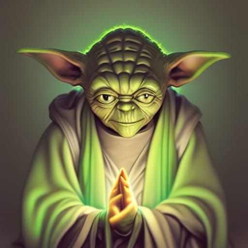 Yoda in Renaissance Style with Spiritual Light