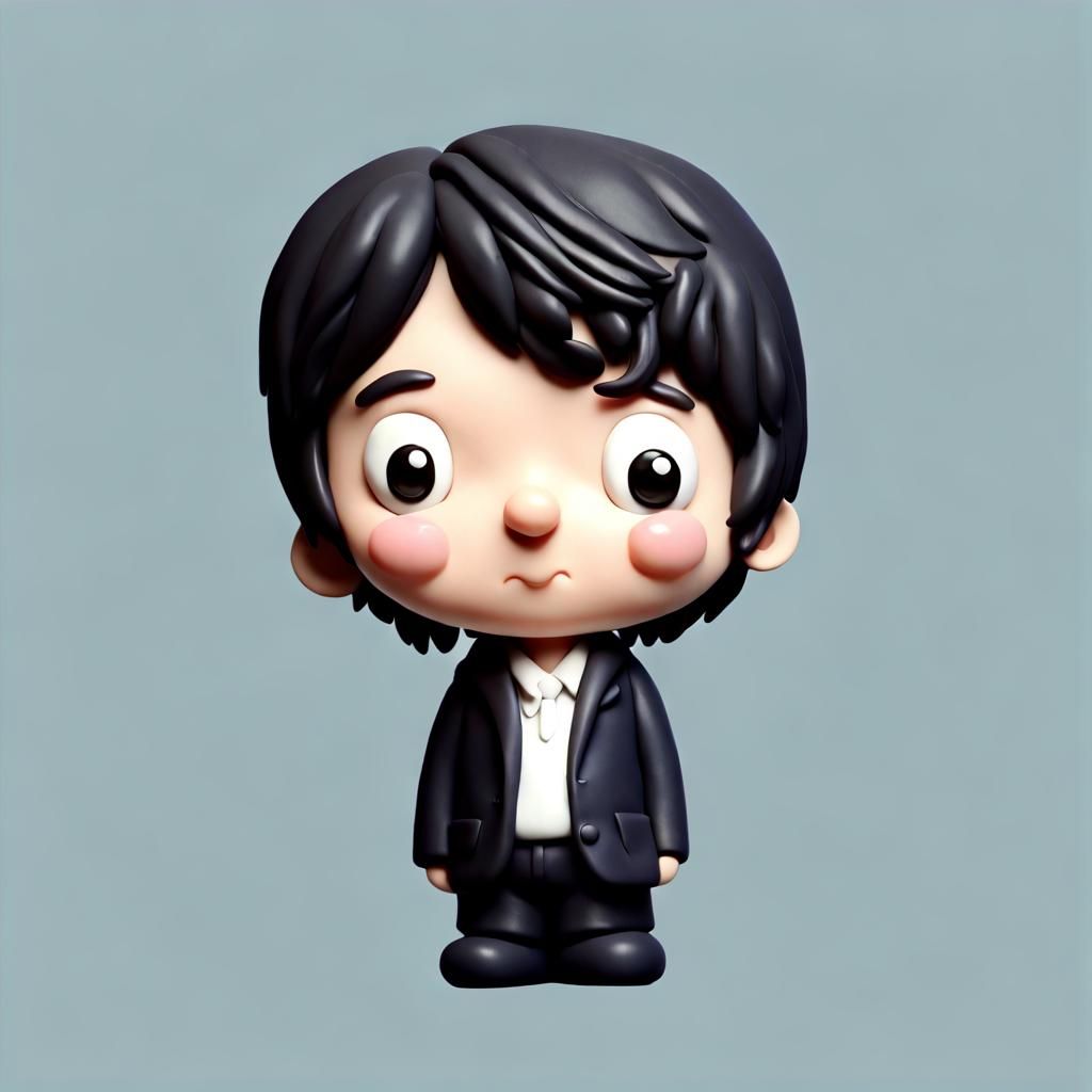 Charming Chibi Paul McCartney Polymer Clay Sculpture