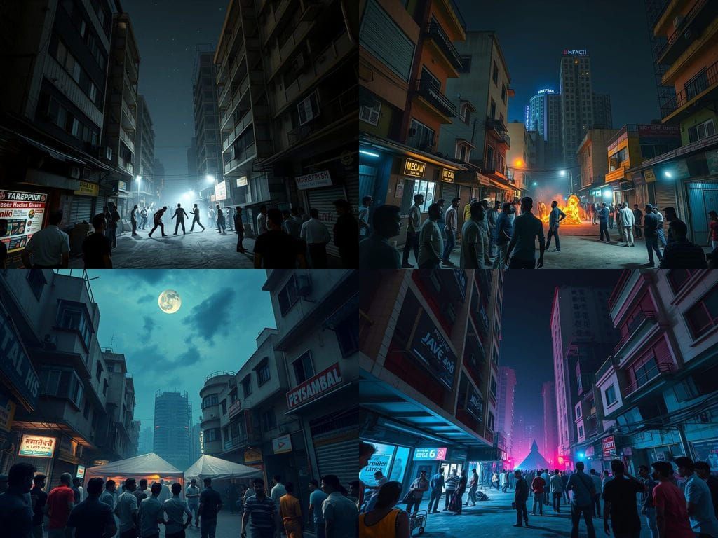 Nighttime Brawl in a Claustrophobic Cyberpunk City