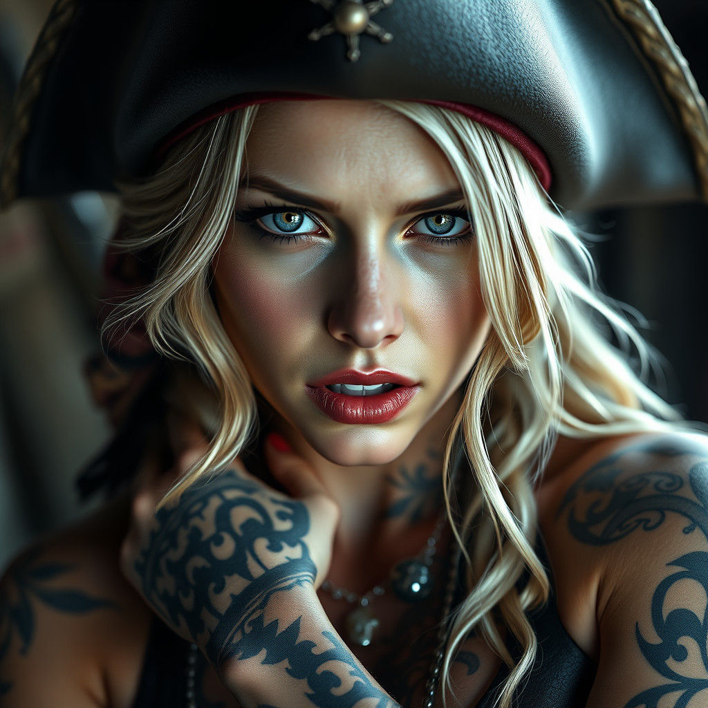 blonde female pirate