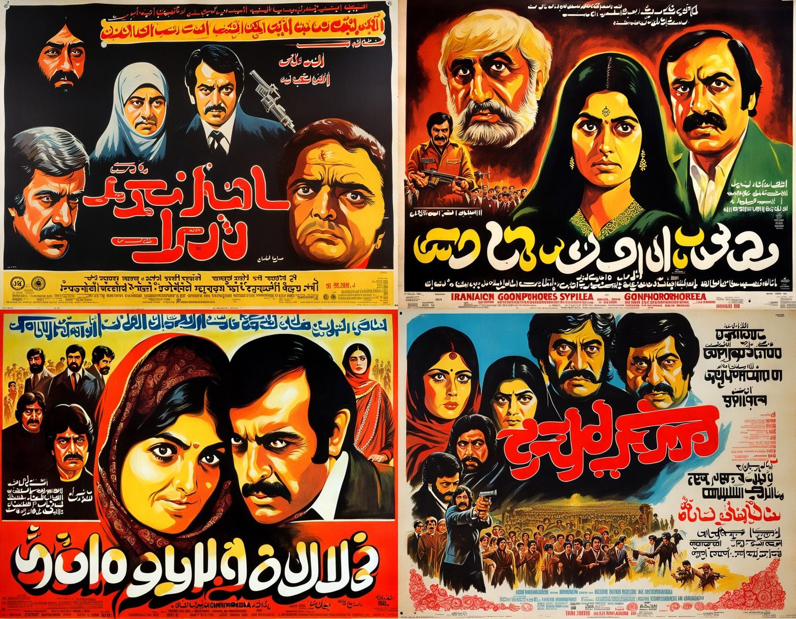 1970s Iranian Bollywood Movie Poster in 8k HD