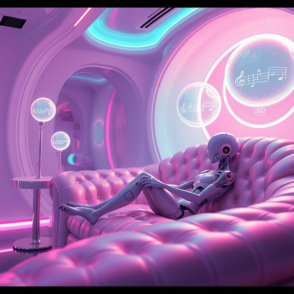 Ethereal Futuristic Oasis in Pastel Hues