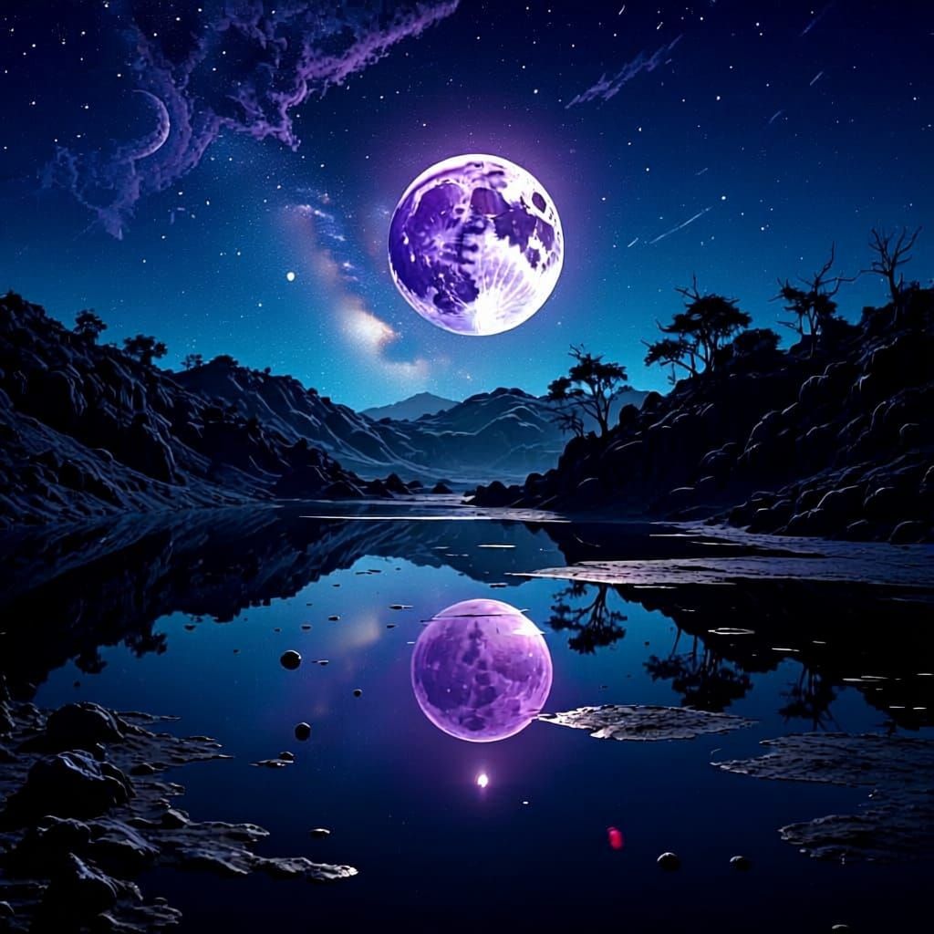 Detailed Mirrored Moon