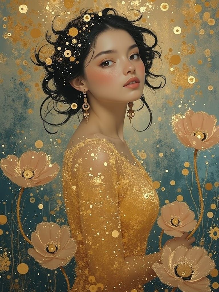 Golden Goddess in Soft Focus, an Impressionistic Masterpiece