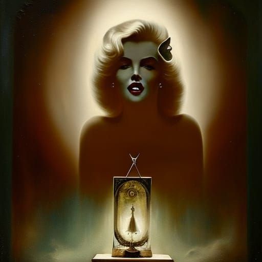 Ethereal Marilyn Portrait on Ouija Board