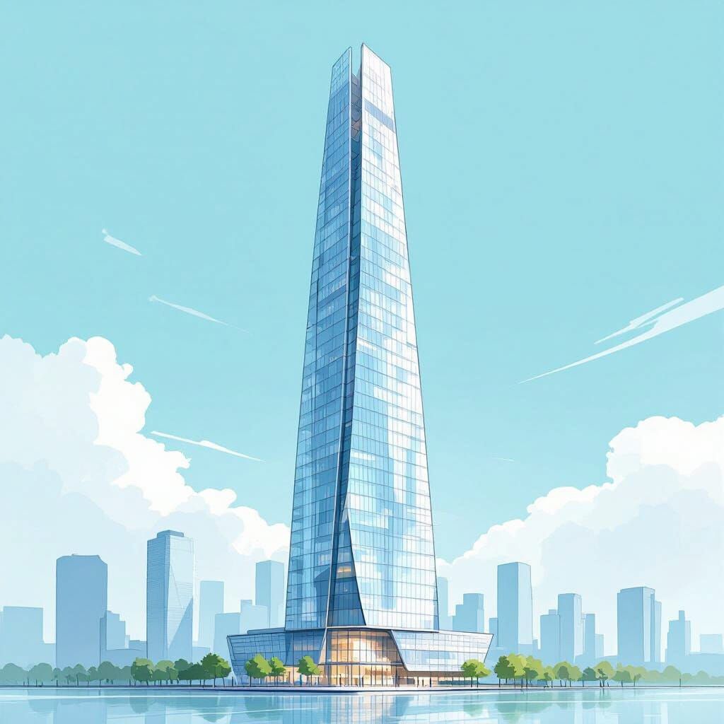 Minimalist Skyscraper in Muji-Inspired Architectural Style