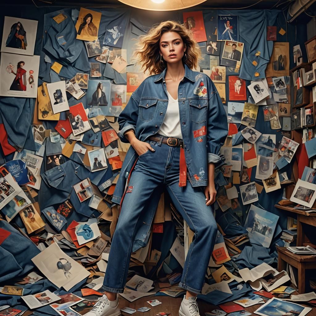 Avant-Garde Denim Fashion Magazine Cover in UE5