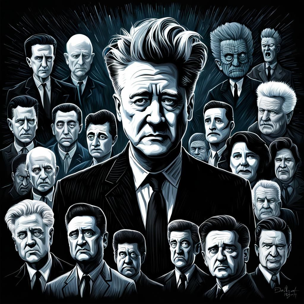 David Lynch as Eraserhead in Digital Painting