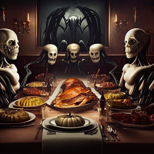 Sinister Thanksgiving Dinner: Dark Fantasy Photography