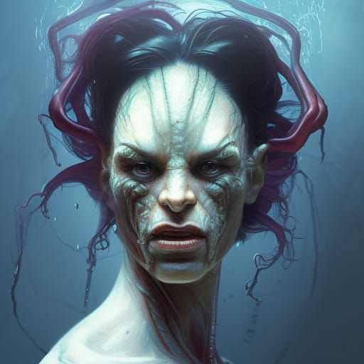 Hyperdetailed Cronenberg Spider Demon Portrait