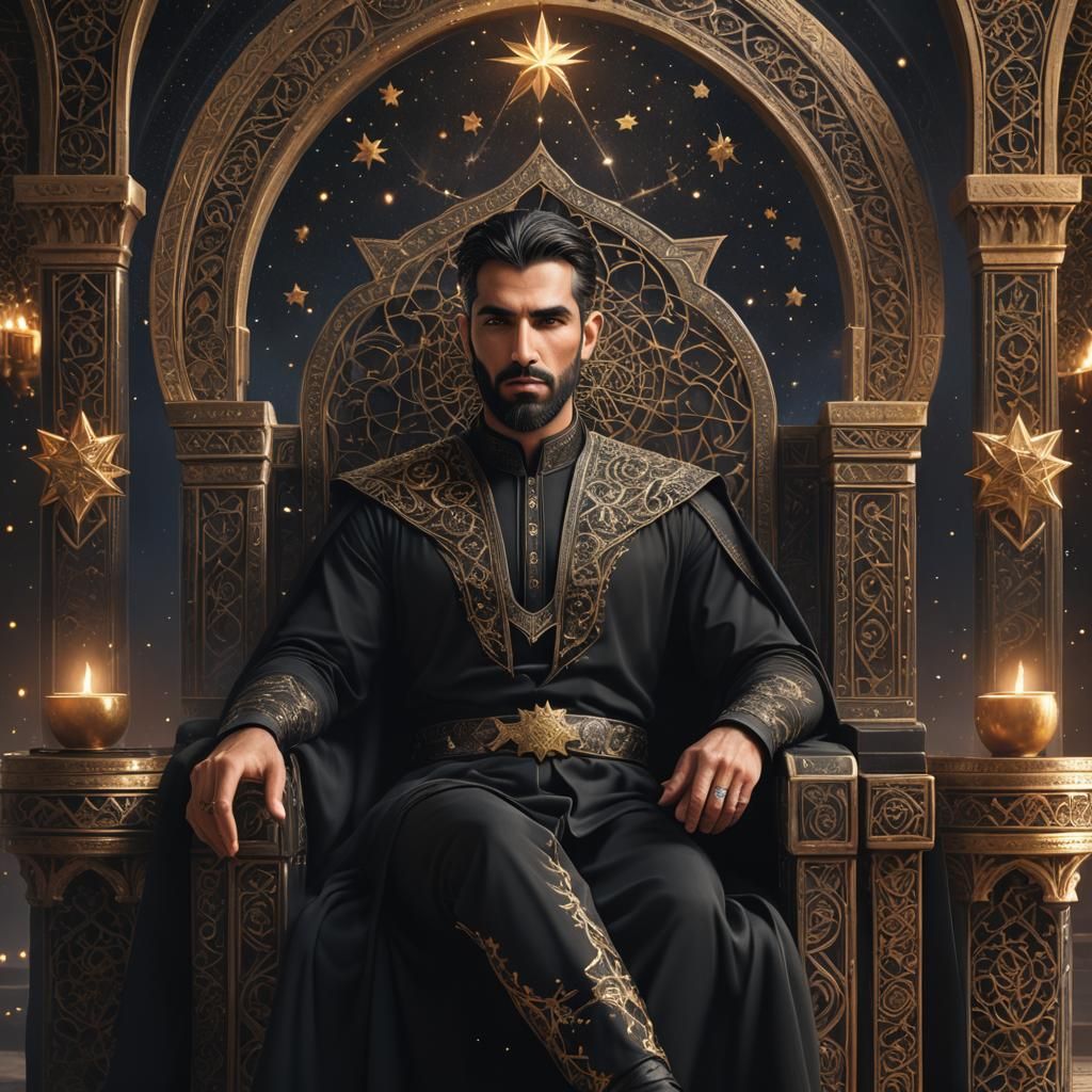 Arabian God on Throne: Fantasy Concept Art