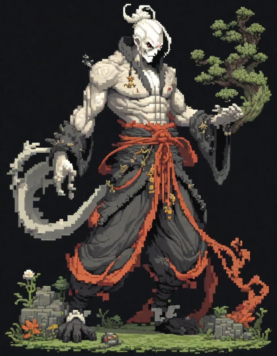 Kung Fu Master in Pixel Art Style