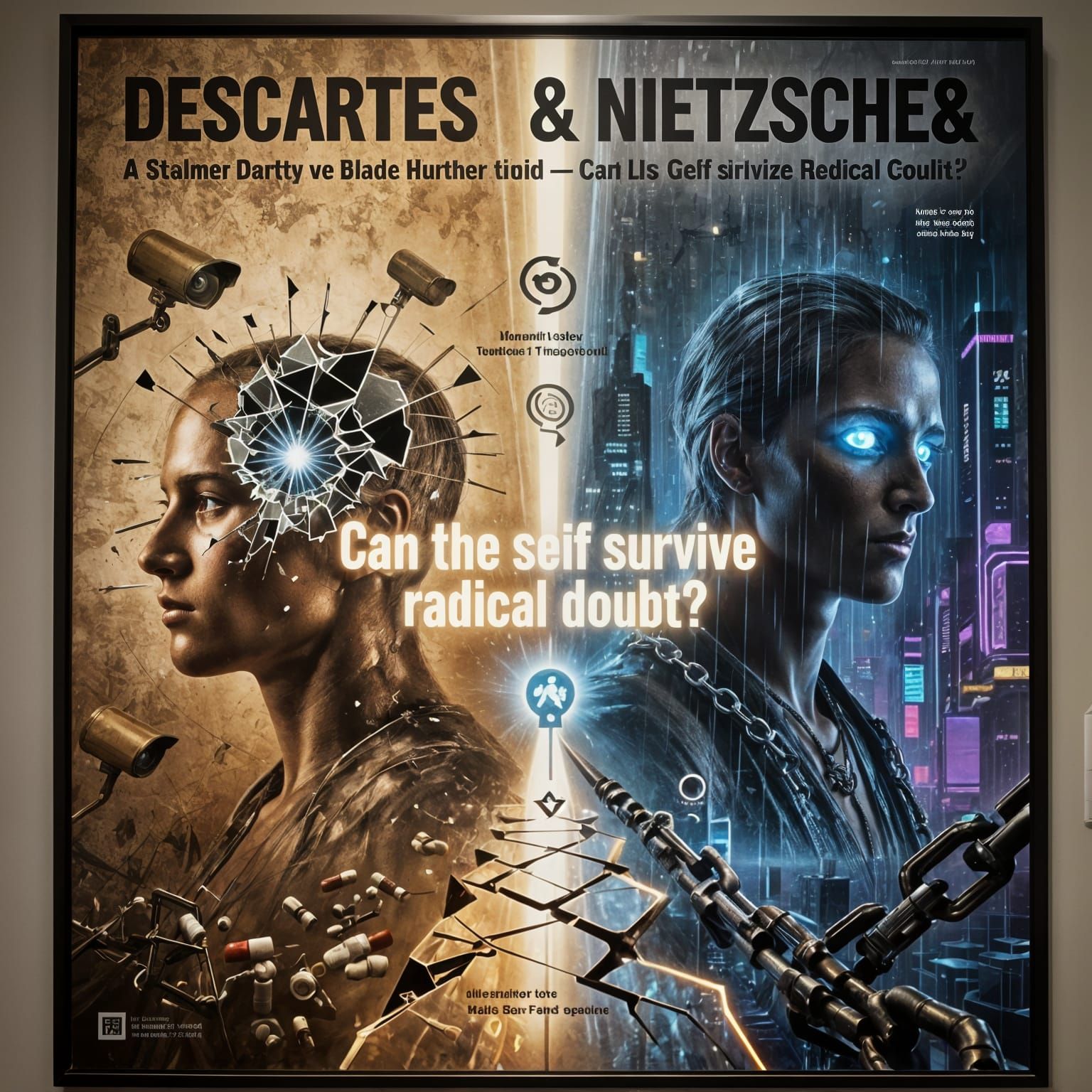 Descartes & Nietzsche Philosophy Poster