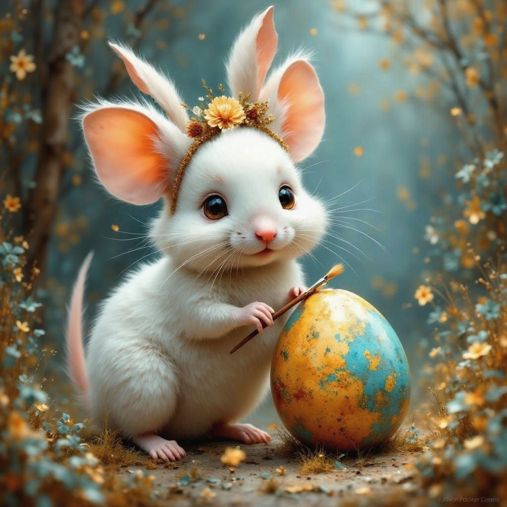 Whimsical Easter Egg Painting in Ethereal Fantasy Style