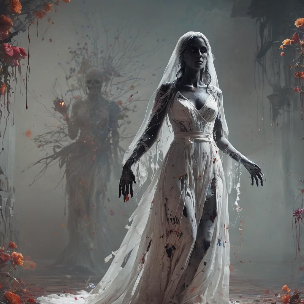 Ghost Bride in Dark Fantasy Style