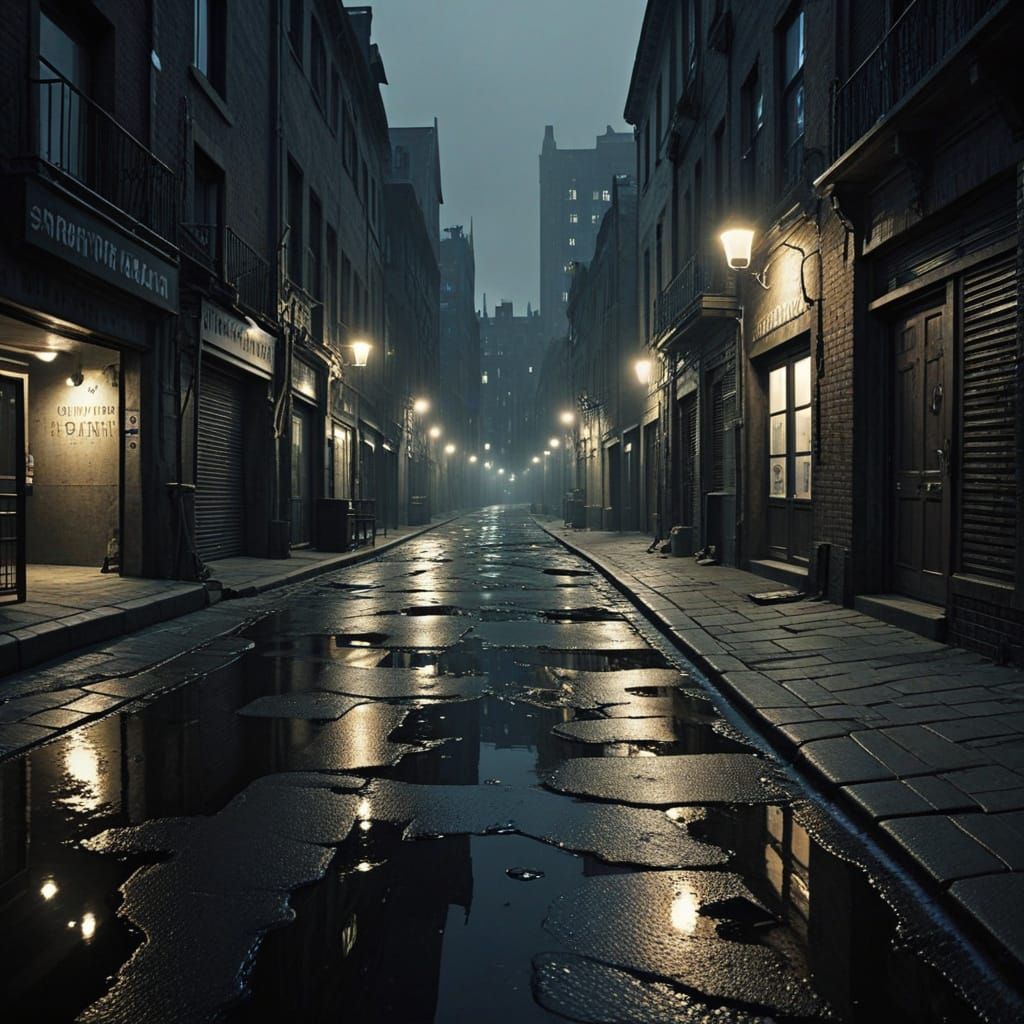 Cyberpunk Cityscape of a Deep Underworld Metropolis