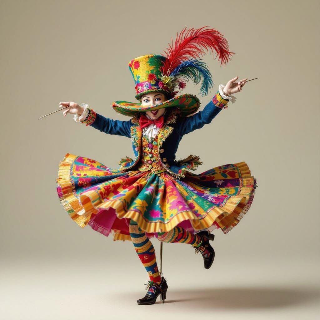 Colorful Lively Hatpin Dancing a Jig