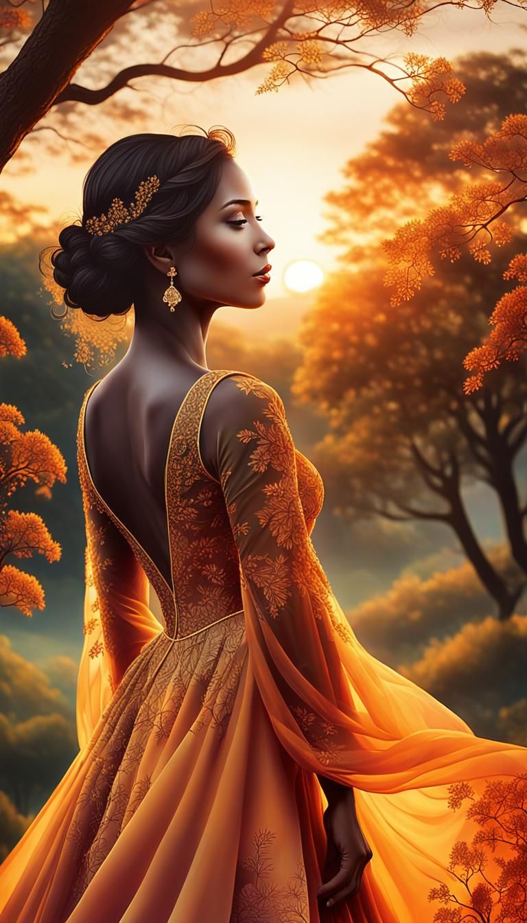 Sunset Silhouette: Wildlife Photography Meets Dark Fantasy