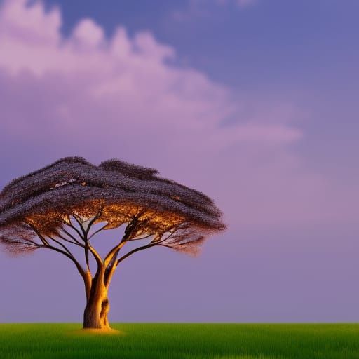 Surreal Giraffe Tree in Salvador Dali Style