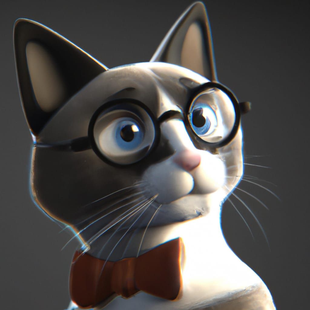 Hyperrealistic Professor Cat Portrait in 8K