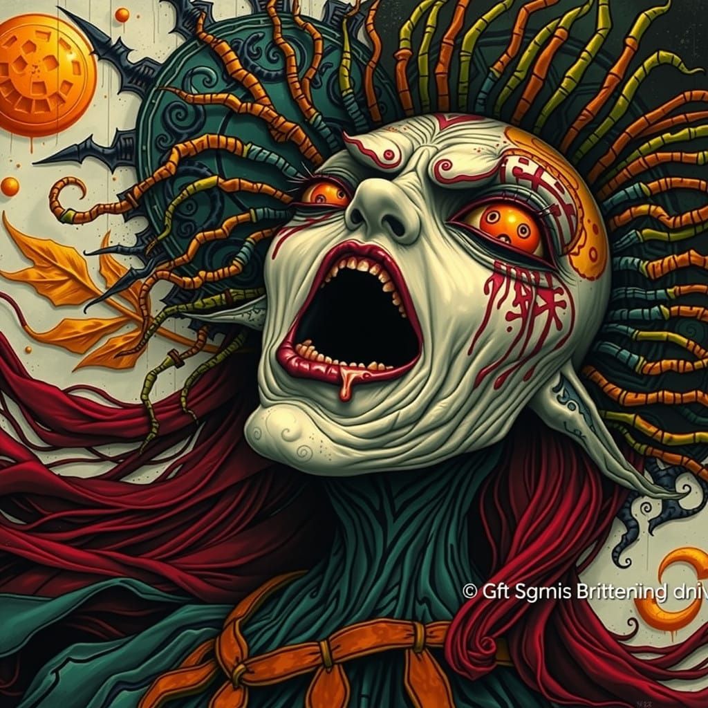 Mysterious Wrinkled Witch with a Wide Gape