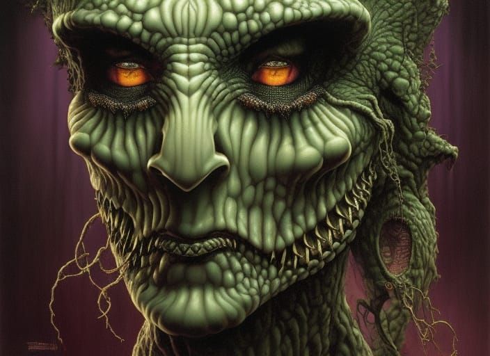 Gothic Vampire Portrait in Comic Book Art Style