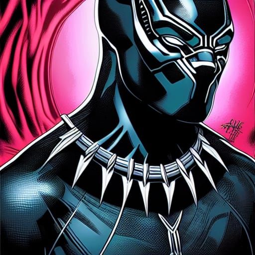 Black Panther in Comic Book Style