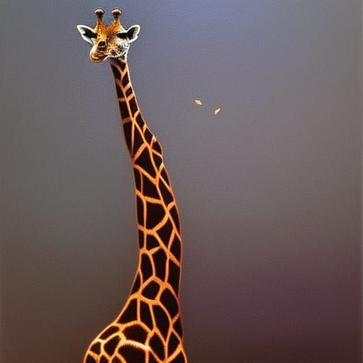 Surreal Giraffe Cat in Beksiński Style