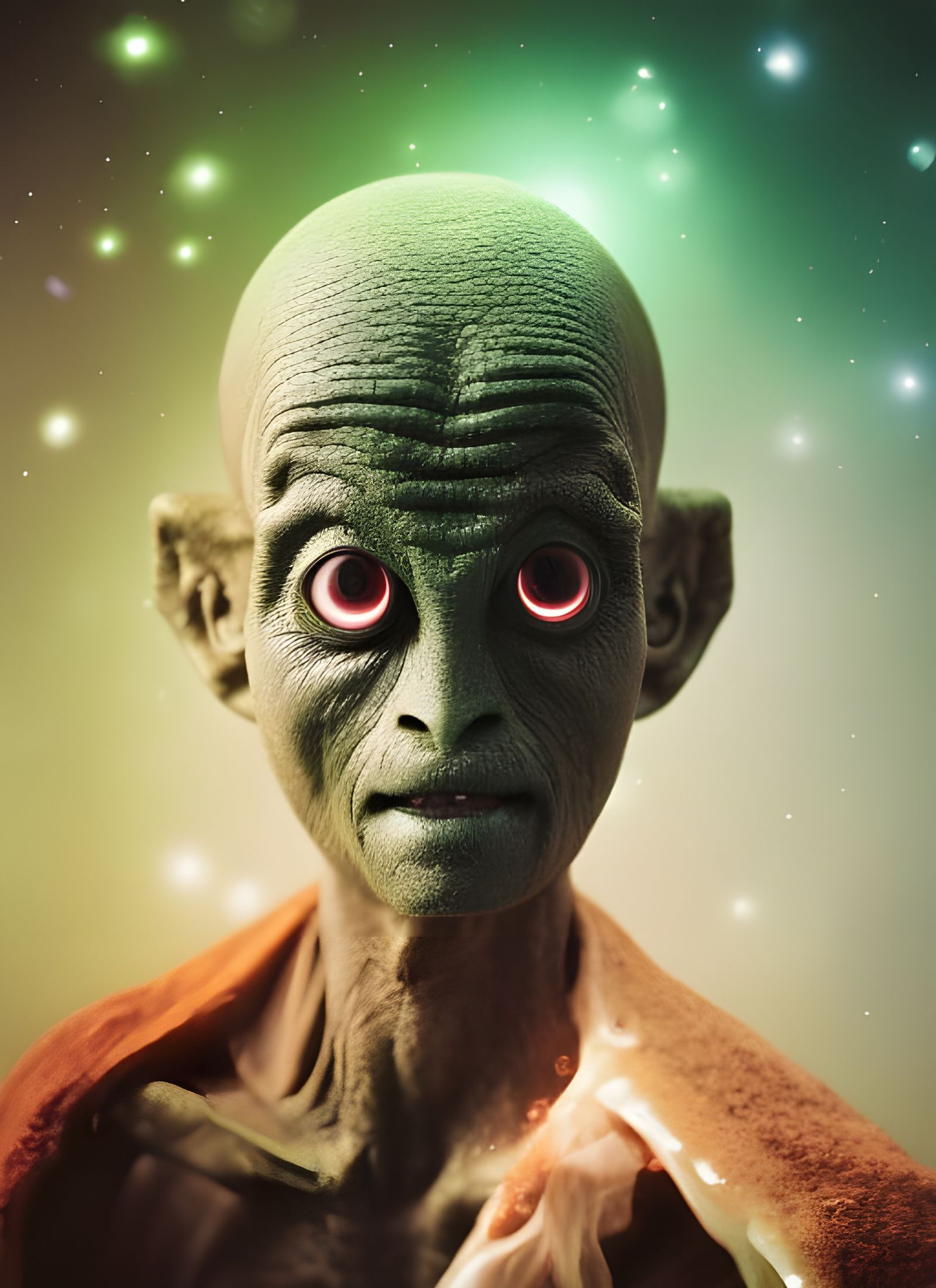 Striking Alien Portrait with Dreamy, Surreal Lighting