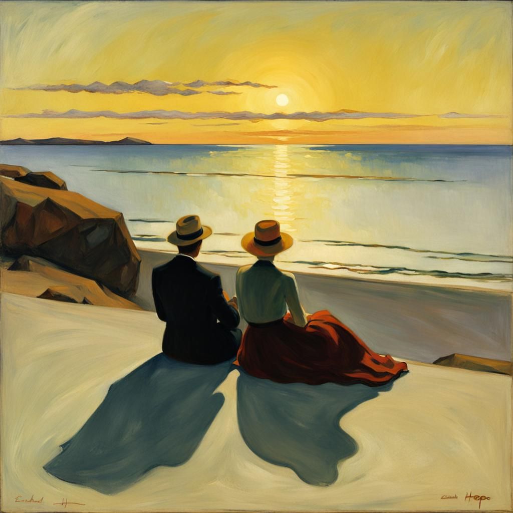 Sunset Admiration in Tonalist Landscape Style