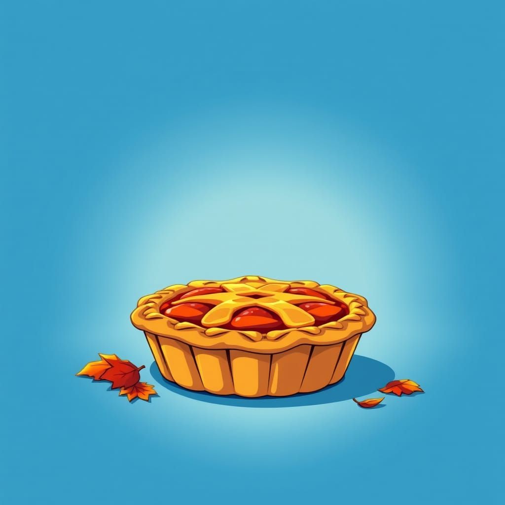Appetizing Fall Pie in Manga Style Illustration