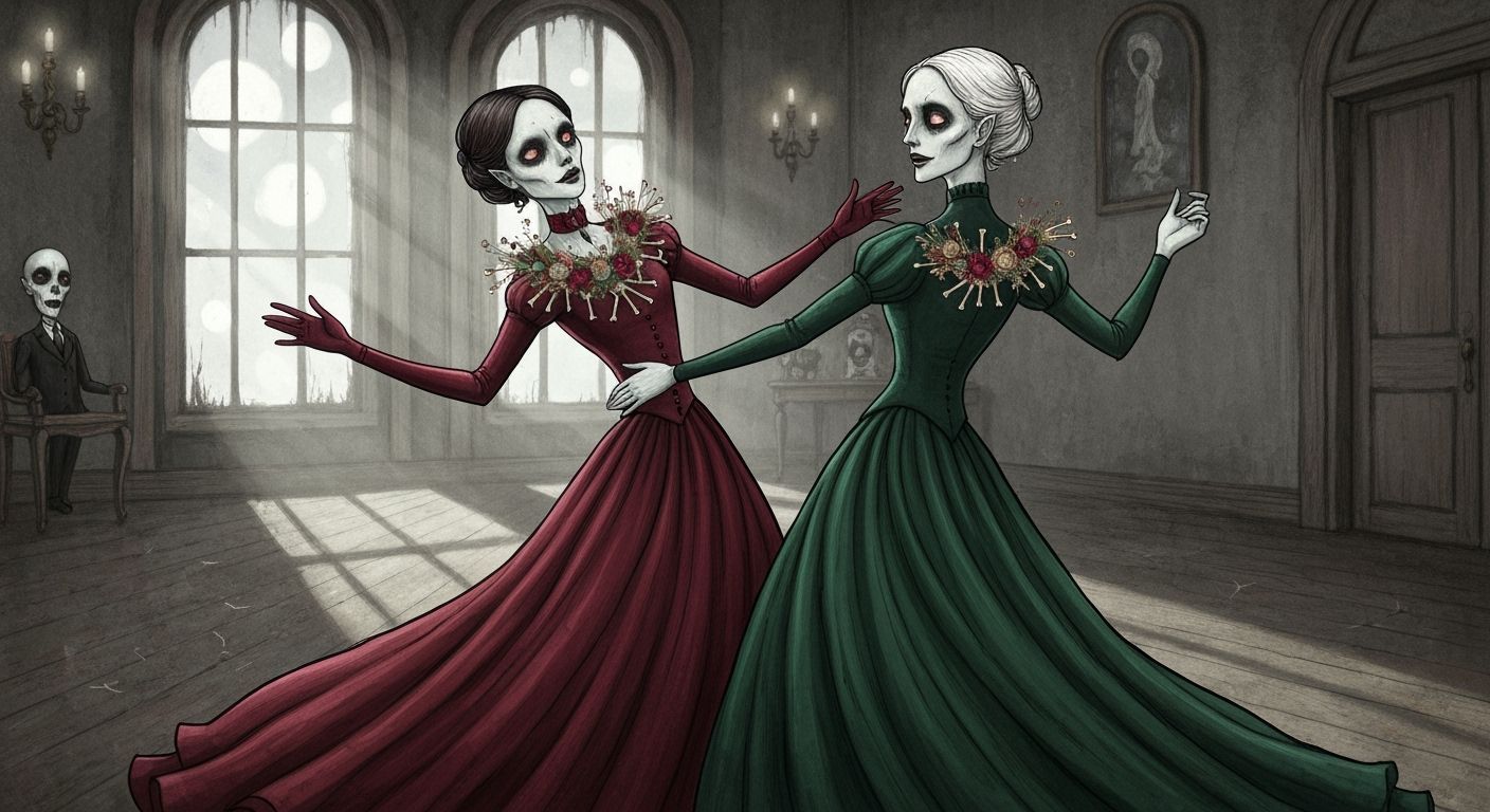 Undead Dancers in Victorian Gothic Ballroom