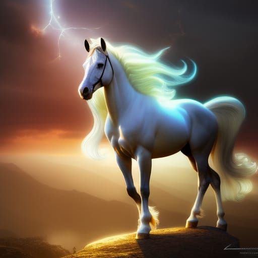 Pegasus Portrait: Divine Winged Stallion in Polygon Art