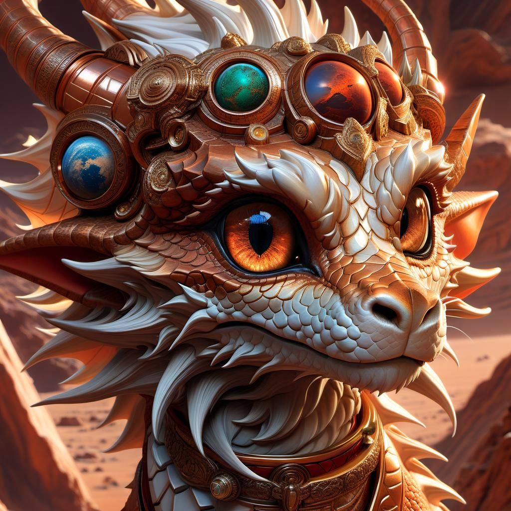 Adorable Mars Dragon Portrait in Anime Style