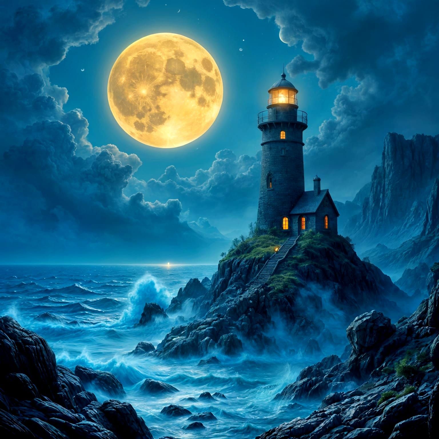 Full Moon Lighthouse