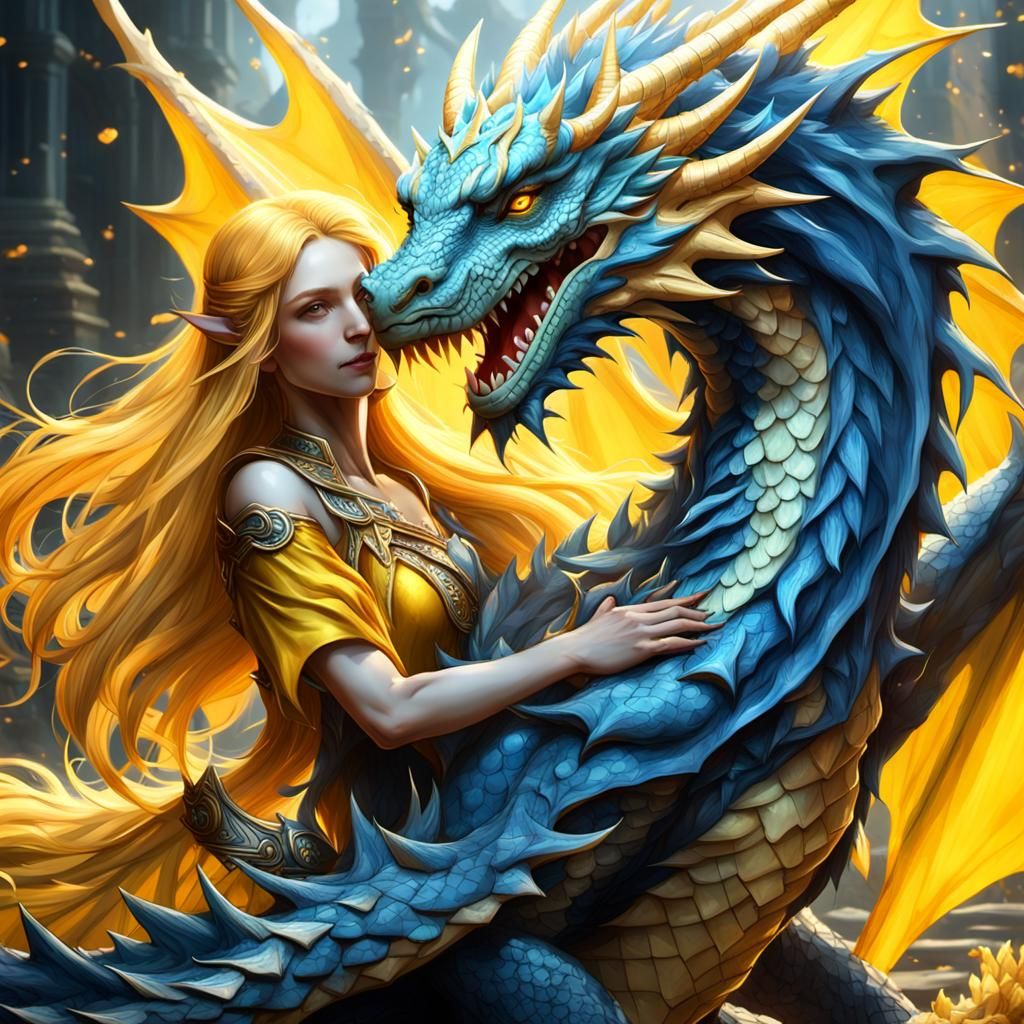 Dragon Mother and Child in Dark Fantasy Style