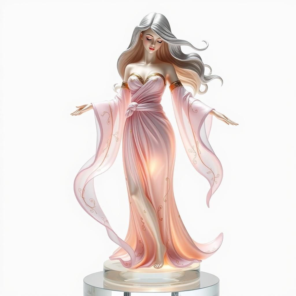 Enchanting Enamel Glass Figurine of a Woman