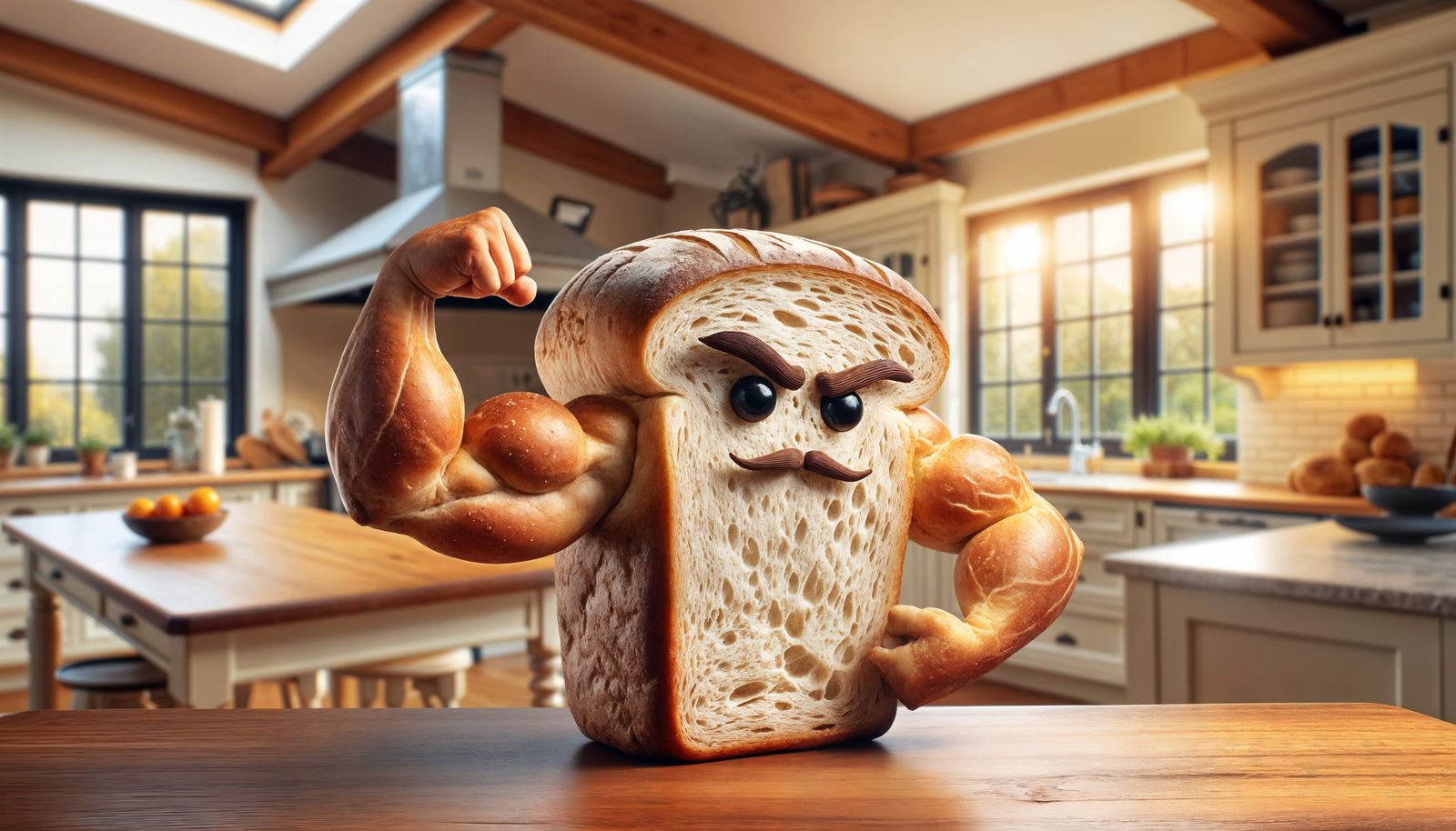 Determined Bread Flexes in the Kitchen