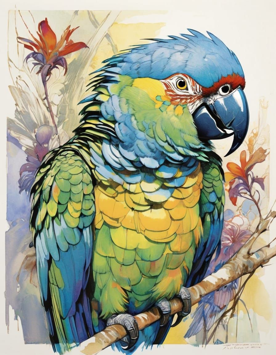 Vibrant Australian Parrot Inspired by Fauvist Art