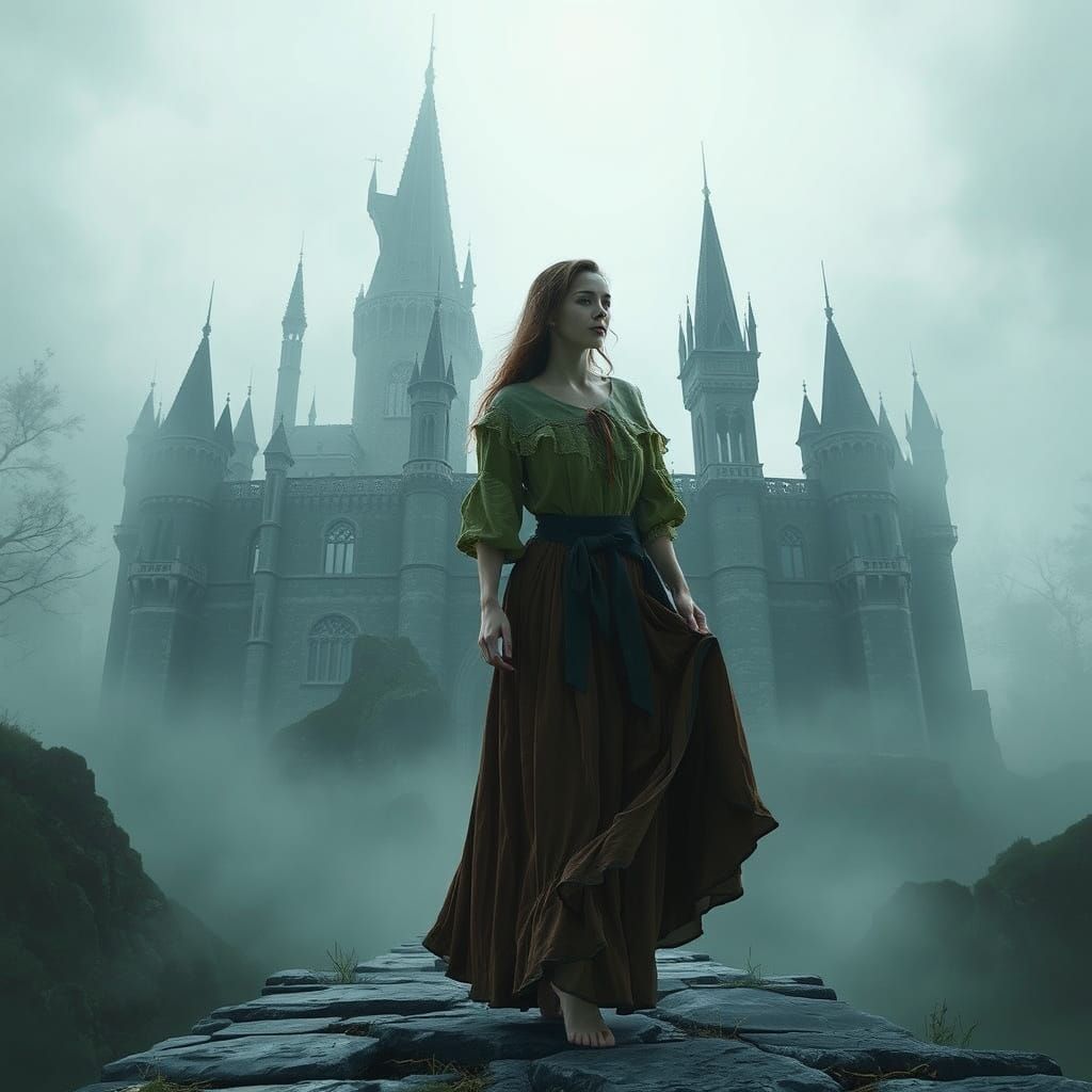 Mystical Medieval Castle Exploration in Gothic Romantic Styl...
