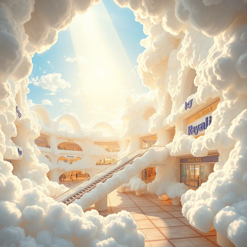Ethereal Cloud Mall with Heavenly Radiance