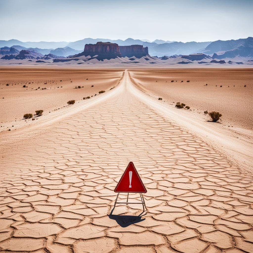 Lonely Desert Dead End Sign