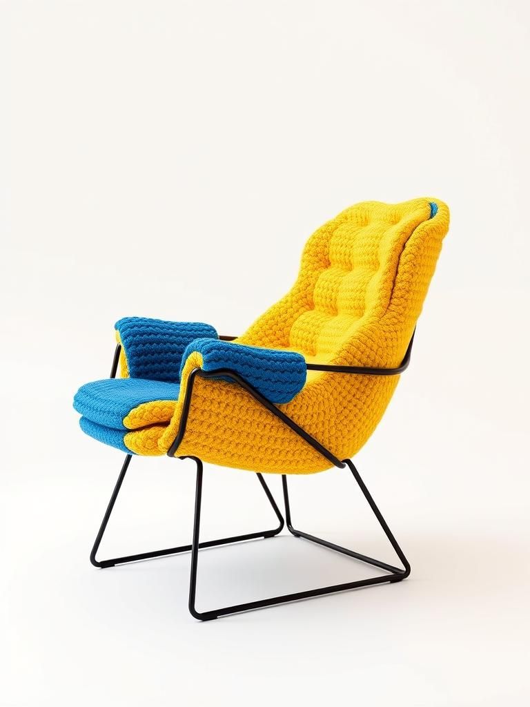 Modern Yellow and Black Chair in Minimalist Style
