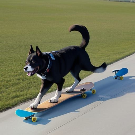 Adorable Dogs Skateboarding in Fun Action