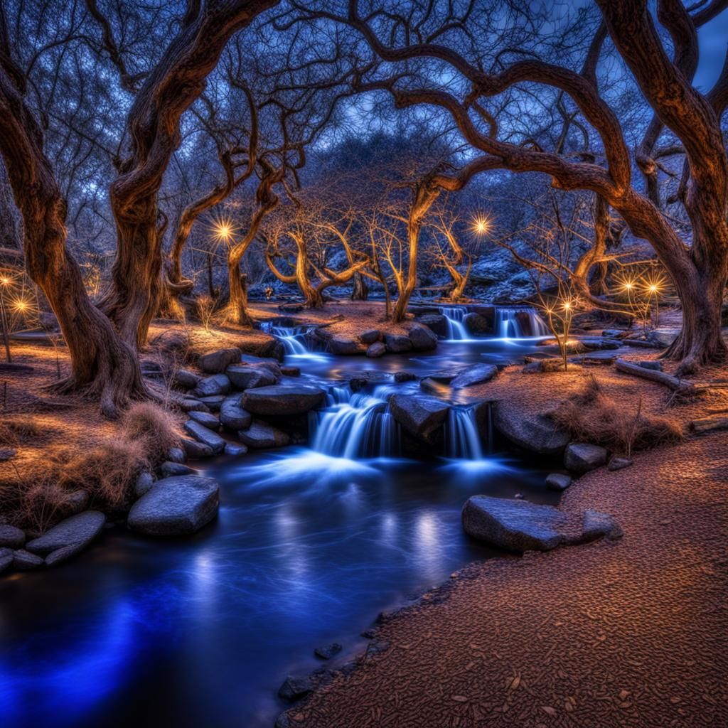 Hyperrealistic Sapphire Park Fantasy in HDR